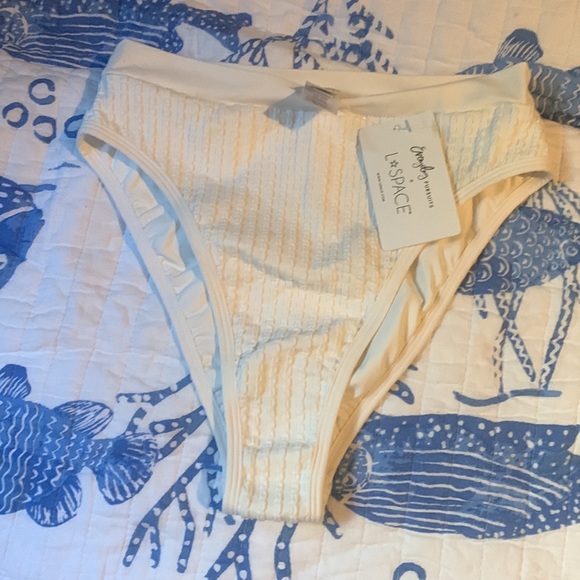 NWT L Space Frenchi Bikini Bottom bitsy Cream Rib - Picture 13 of 16